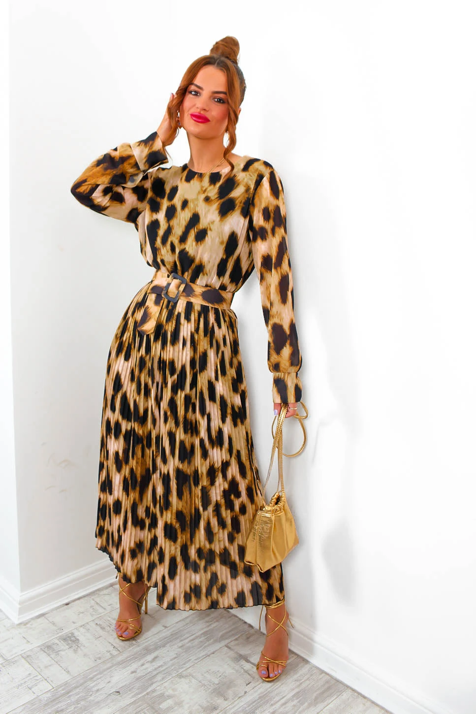 The Pleat Is On - Beige Leopard Pleated Jumpsuit 4 The Pleat Is On - Beige Leopard Pleated Jumpsuit - Image 4