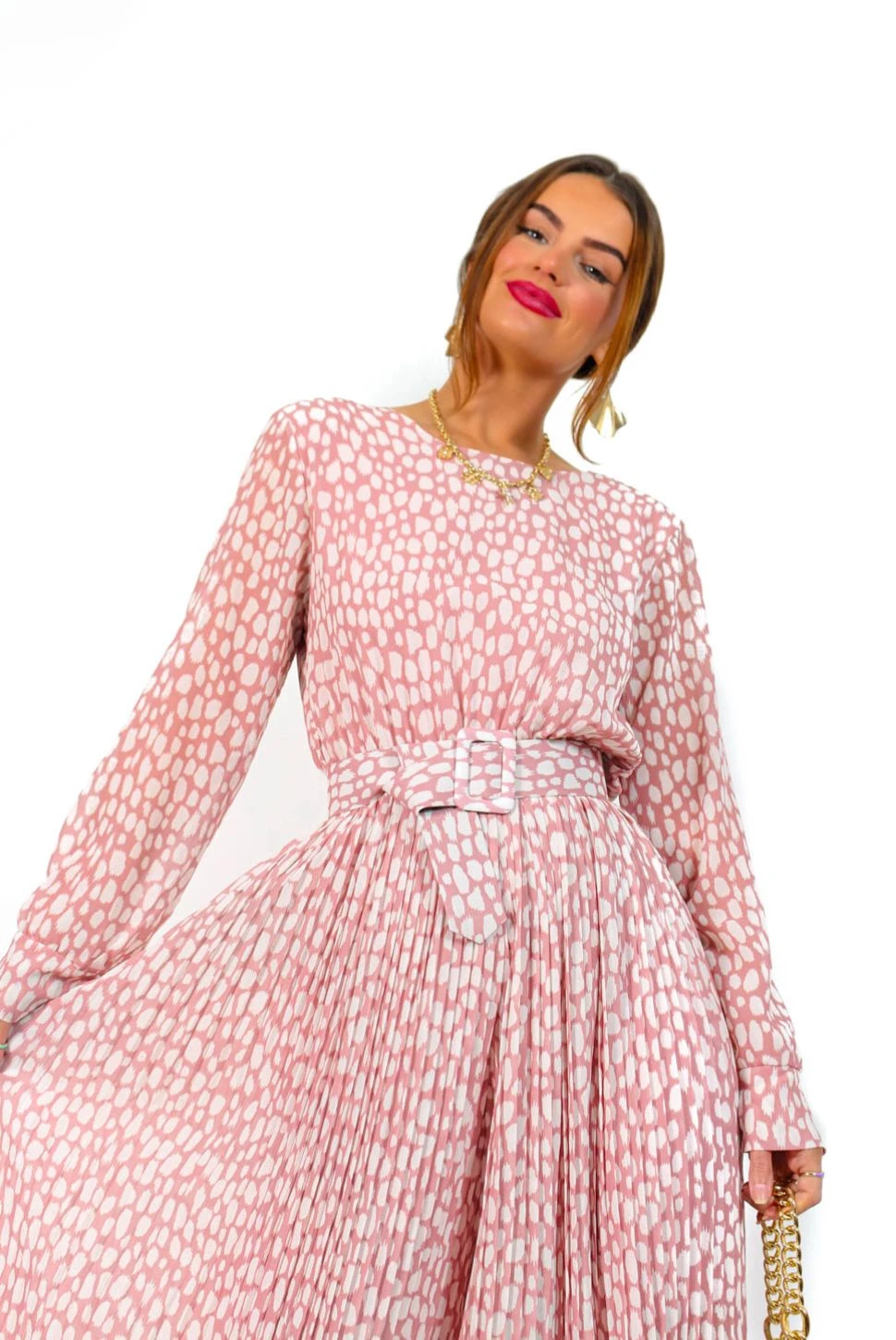 The Pleat Is On - Blush Print Jumpsuit 7 The Pleat Is On - Blush Print Jumpsuit - Image 7