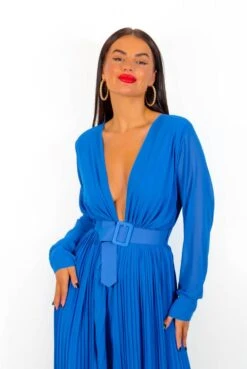 The Pleat Is On - Cobalt Pleated Jumpsuit -Fashion Clothing Store ThePleatIsOn CobaltPleatedJumpsuit 7