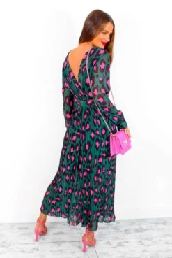 The Pleat Is On - Forest Fuchsia Leopard Pleated Jumpsuit -Fashion Clothing Store ThePleatIsOn ForestFuchsiaLeopardPleatedJumpsuit 1