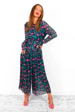 The Pleat Is On - Forest Fuchsia Leopard Pleated Jumpsuit -Fashion Clothing Store ThePleatIsOn ForestFuchsiaLeopardPleatedJumpsuit 10