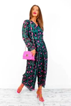 The Pleat Is On - Forest Fuchsia Leopard Pleated Jumpsuit -Fashion Clothing Store ThePleatIsOn ForestFuchsiaLeopardPleatedJumpsuit 3