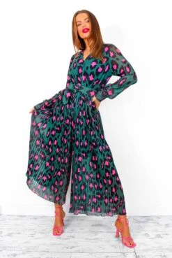 The Pleat Is On - Forest Fuchsia Leopard Pleated Jumpsuit -Fashion Clothing Store ThePleatIsOn ForestFuchsiaLeopardPleatedJumpsuit 4