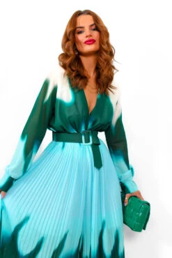 The Pleat Is On - Green Blue Ombre Pleated Jumpsuit -Fashion Clothing Store ThePleatIsOn GreenBlueOmbrePleatedJumpsuit4