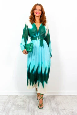 The Pleat Is On - Green Blue Ombre Pleated Jumpsuit -Fashion Clothing Store ThePleatIsOn GreenBlueOmbrePleatedJumpsuit7