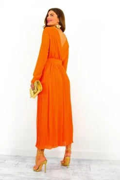 The Pleat Is On - Orange Pleated Jumpsuit -Fashion Clothing Store ThePleatIsOn OrangePleatedJumpsuit 10