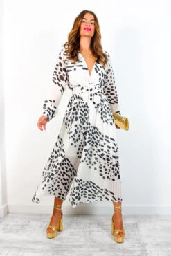 The Pleat Is On - White Black Spot Pleated Jumpsuit 15 The Pleat Is On - White Black Spot Pleated Jumpsuit -Fashion Clothing Store ThePleatIsOn WhiteBlackSpotPleatedJumpsuit 3 3