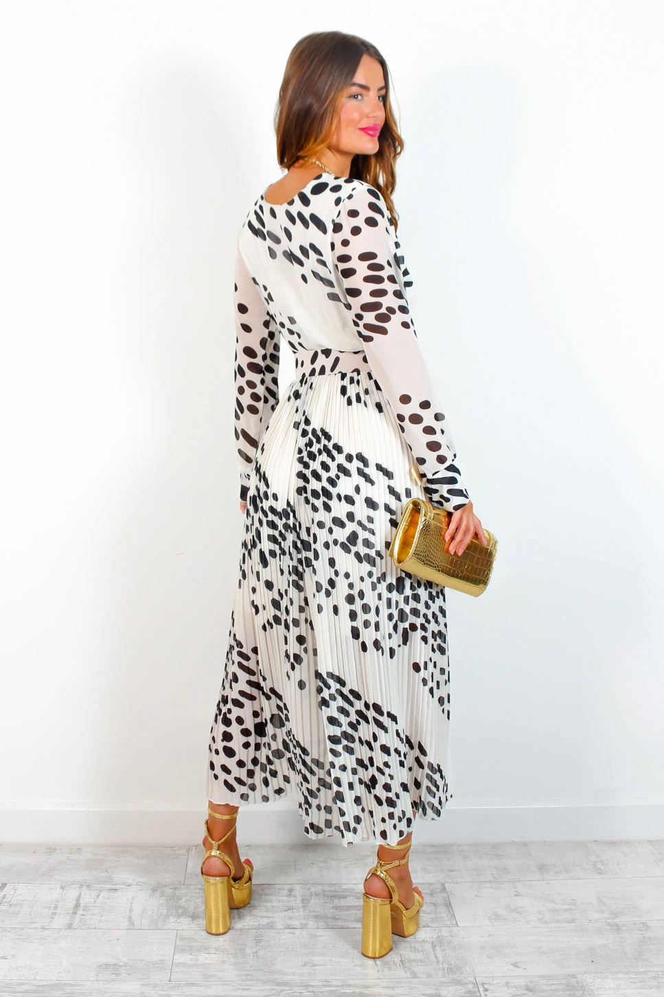 The Pleat Is On - White Black Spot Pleated Jumpsuit 6 The Pleat Is On - White Black Spot Pleated Jumpsuit - Image 6