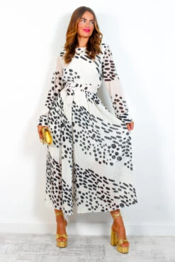 The Pleat Is On - White Black Spot Pleated Jumpsuit 19 The Pleat Is On - White Black Spot Pleated Jumpsuit -Fashion Clothing Store ThePleatIsOn WhiteBlackSpotPleatedJumpsuit 7 3