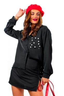 This Is Your Moment - Black Polka Dot Shirt -Fashion Clothing Store ThisIsYourMoment BlackPolkaDotShirt 4