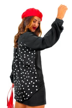 This Is Your Moment - Black Polka Dot Shirt -Fashion Clothing Store ThisIsYourMoment BlackPolkaDotShirt 6
