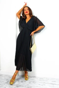 Timeless - Black Pleated Maxi Dress -Fashion Clothing Store Timeless BlackPleatedMaxiDress 1 3b98ef41 fbc4 43e2 98fb 793b6de26f50