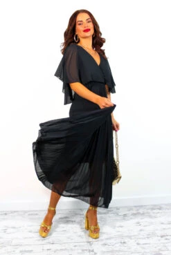 Timeless - Black Pleated Maxi Dress -Fashion Clothing Store Timeless BlackPleatedMaxiDress 5 f75f09de 4d3f 4c88 aae6 e1c1fc2c02f3
