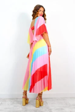 Timeless - Candy Stripe Pleated Midi Dress -Fashion Clothing Store Timeless CandyStripePleatedMidiDress 5