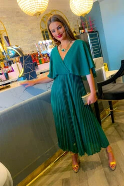 Timeless - Forest Pleated Maxi Dress 10 Timeless - Forest Pleated Maxi Dress -Fashion Clothing Store Timeless Forest Pleated Maxi Dress1