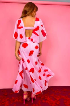 Timeless - Red Pink Pleated Maxi Dress 14 Timeless - Red Pink Pleated Maxi Dress -Fashion Clothing Store Timeless Red Pink Pleated Maxi Dress 4 10bd7ab3 7317 4bc9 aa61 beeee2f351c5