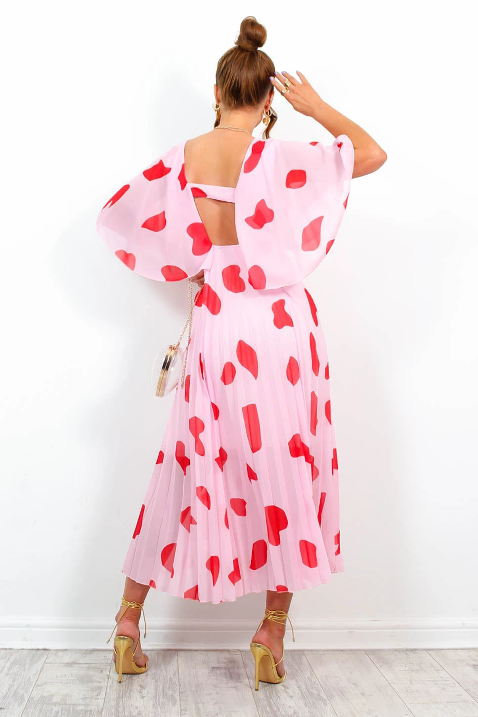 Timeless - Red Pink Pleated Maxi Dress 2 Timeless - Red Pink Pleated Maxi Dress - Image 2