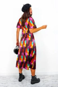 Together Forever - Black Multi Abstract Midi Dress -Fashion Clothing Store TogetherForever BlackMultiAbstractMidiDress 6