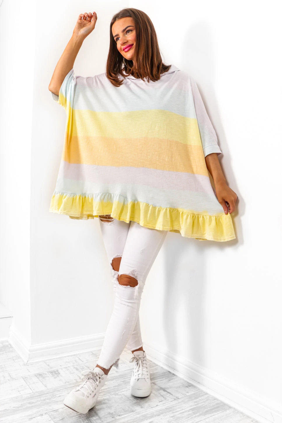 Total Stripe Out - Lilac Multi Hooded Top 4 Total Stripe Out - Lilac Multi Hooded Top - Image 4