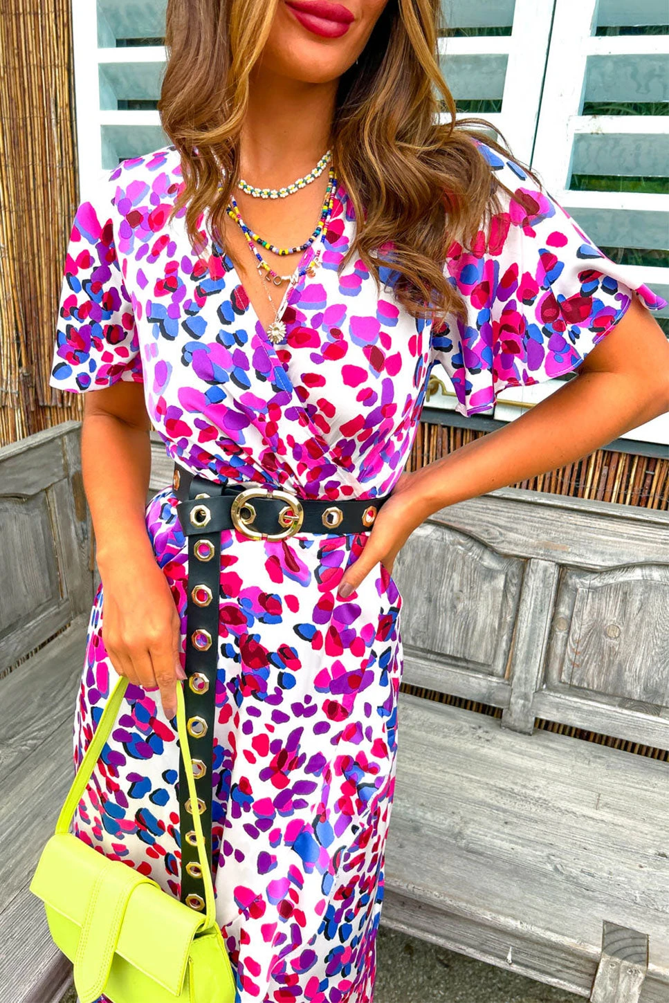 Totally Frilling - Purple Multi Spotted Midi Dress 2 Totally Frilling - Purple Multi Spotted Midi Dress - Image 2