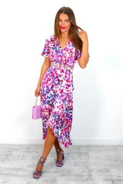 Totally Frilling - Purple Multi Spotted Midi Dress 12 Totally Frilling - Purple Multi Spotted Midi Dress -Fashion Clothing Store TotallyFrilling PurpleMultiSpottedMidiDress 1
