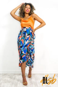 Totally Not Basic - Blue Coral Printed Midi Skirt 8 Totally Not Basic - Blue Coral Printed Midi Skirt -Fashion Clothing Store TotallyNotBasic BlueCoralPrintedMidiSkirt 4