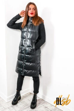 Touch Hood - Black Long Hooded Gilet 7 Touch Hood - Black Long Hooded Gilet -Fashion Clothing Store Touch Hood Black Long Hooded Gilet 2