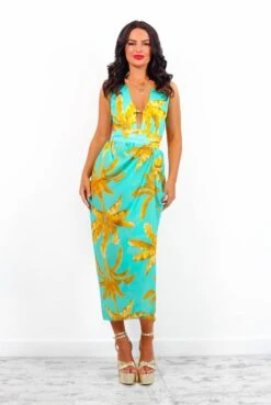 Tropical Breeze - Turquoise Gold Swimsuit Co-ord -Fashion Clothing Store TropicalBreeze TurquoiseGoldSwimsuitCo ord5