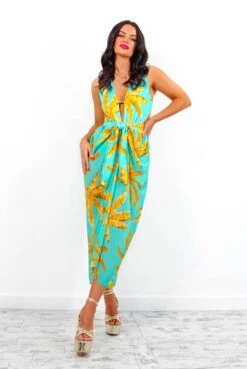 Tropical Breeze - Turquoise Gold Swimsuit Co-ord