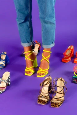 Twisted Love - Neon Yellow Lace Up Heels -Fashion Clothing Store Twisted Love Neon Yellow Lace Up Heels