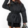 Up To Snow Good - Black Short Puffer Coat