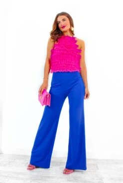 Up Tulle No Good - Hot Pink Tulle Ruffle Halter Neck Top -Fashion Clothing Store UpTulleNoGood HotPinkTulleRuffleHalterNeckTop 3