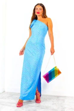 Upgrade You - Turquoise Multi Spot One Shoulder Maxi Dress 14 Upgrade You - Turquoise Multi Spot One Shoulder Maxi Dress -Fashion Clothing Store UpgradeYou TurquoiseMultiSpotOneShoulderMaxiDress 2