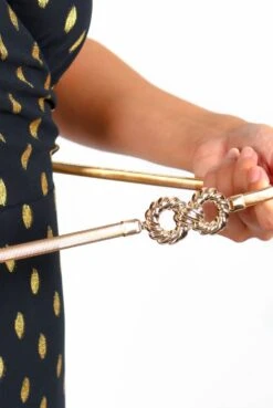 Waist My Time - Gold Textured Double Circle Stretch Belt -Fashion Clothing Store WaistMyTime GoldTexturedDoubleCircleStretchBelt 4