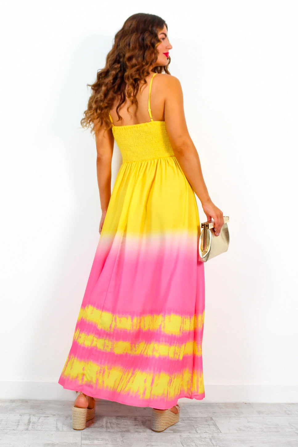 Want Hue Back - Yellow Pink Ombre Maxi Dress 6 Want Hue Back - Yellow Pink Ombre Maxi Dress - Image 6