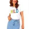 Watch Her Wild Side - White Multi Tiger Print Graphic T-Shirt