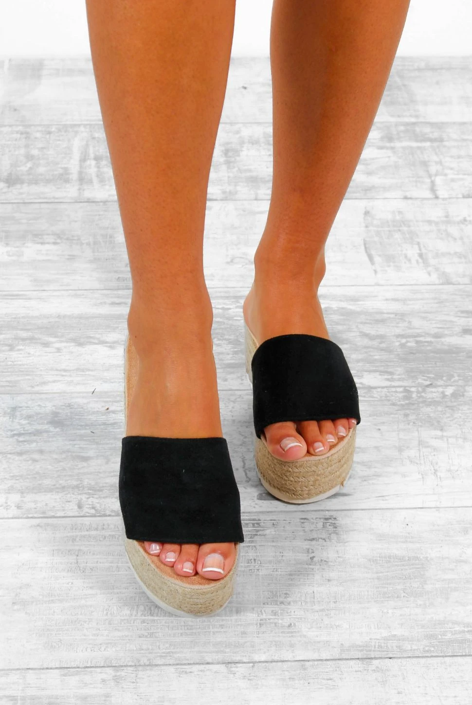 Weave It To Me - Black Espadrille Platform Wedges 3 Weave It To Me - Black Espadrille Platform Wedges - Image 3