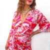 What A Breeze - Hot Pink Print Wrap Dress