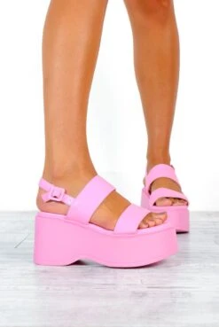 What I Really Want - Baby Pink Platform Sandals -Fashion Clothing Store WhatIReallyWant BabyPinkPlatformSandals