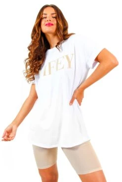 Wifey For Lifey - White Beige Wifey T-Shirt & Cycling Shorts Co-Ord 9 Wifey For Lifey - White Beige Wifey T-Shirt & Cycling Shorts Co-Ord -Fashion Clothing Store WifeyForLifey WhiteBeigeWifeyT Shirt CyclingShortsCo Ord 1