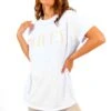 Wifey For Lifey - White Beige Wifey T-Shirt & Cycling Shorts Co-Ord