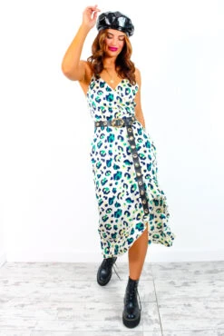Wild About You - Cream Green Leopard Print Midi Dress -Fashion Clothing Store WildAboutYou CreamGreenLeopardPrintMidiDress 4