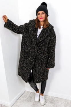 Winter Party - Black Teddy Coat -Fashion Clothing Store WinterParty BlackTeddyCoat 1