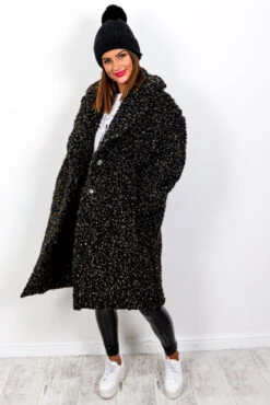 Winter Party - Black Teddy Coat -Fashion Clothing Store WinterParty BlackTeddyCoat 2