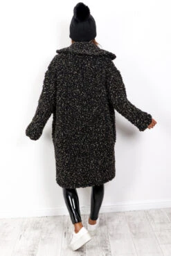 Winter Party - Black Teddy Coat -Fashion Clothing Store WinterParty BlackTeddyCoat 4