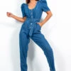 Working Hard Hardly Working - Denim Jumpsuit