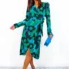 Wrap This Up - Forest Multi Floral Midi Wrap Dress