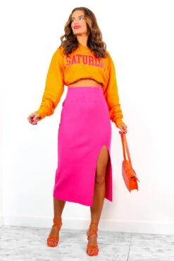 You Make My Day - Fuchsia Knitted Split Midi Skirt 8 You Make My Day - Fuchsia Knitted Split Midi Skirt -Fashion Clothing Store YouMakeMyDay FuchsiaKnittedSplitMidiSkirt 2 2