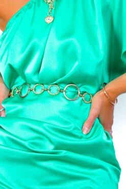 You're My Type - Gold Textured Circle Chain Belt 5 You're My Type - Gold Textured Circle Chain Belt -Fashion Clothing Store You reMyType GoldCircleTexturedDoubleCircleChainBelt