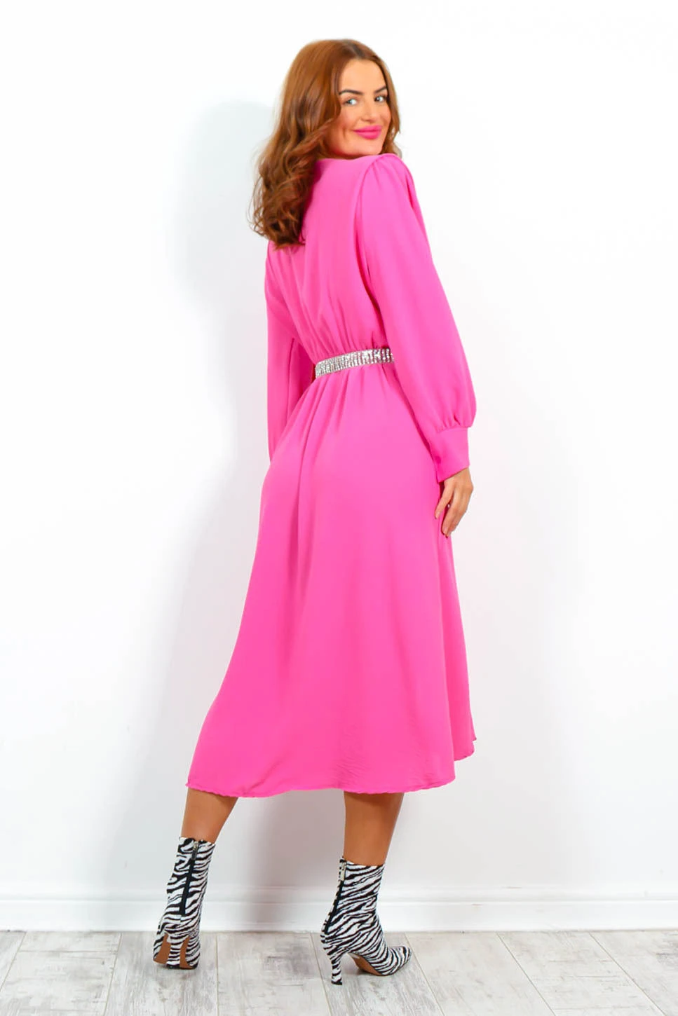 Yours To Keep - Candy Pink Midi Dress 6 Yours To Keep - Candy Pink Midi Dress - Image 6